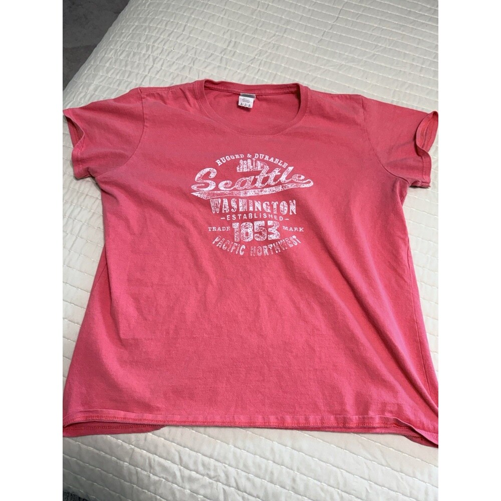 Seattle Washington Ladies T Shirt | X Large | Coral